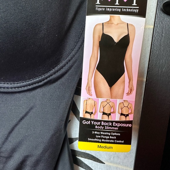 NWT F.I.T. Compression Shapewear One Piece Faja Black Thong Size Medium - Picture 5 of 6